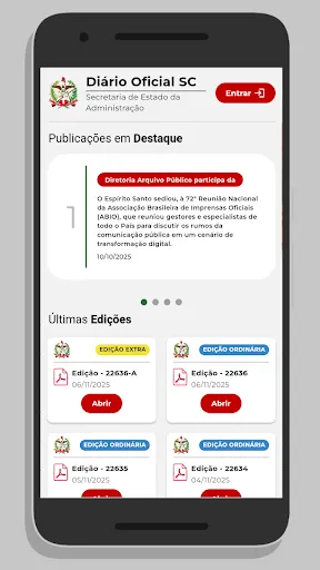 Скриншот 1 — Diário Oficial de SC