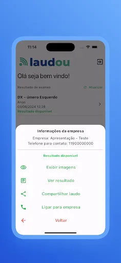 Скриншот 3 — Laudou Resultados de Exame