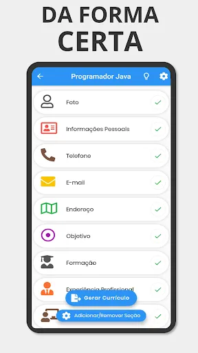 Скриншот 2 — Meu Currículo: Rápido e Fácil