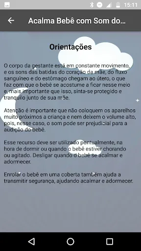 Скриншот 2 — Acalma Bebê com Som do Útero