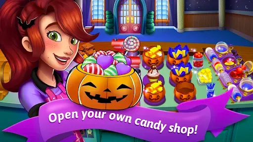 Скриншот 1 — Halloween Candy Shop Food Game