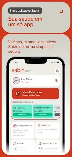 Скриншот 1 — Sabin Diagnóstico e Saúde