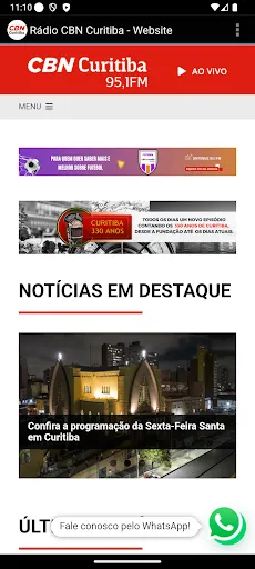 Скриншот 2 — Rádio CBN Curitiba