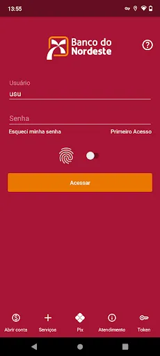 Скриншот 1 — Banco do Nordeste Mobile