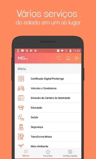 Скриншот 1 — MG App - Cidadão