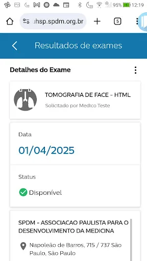 Скриншот 3 — Portal do Paciente HSP