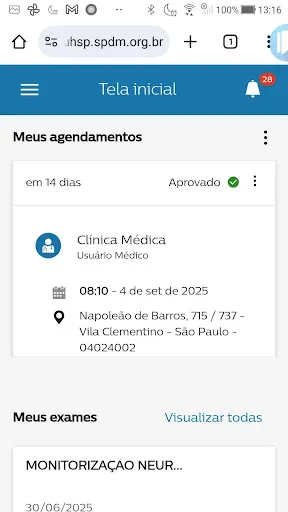Скриншот 4 — Portal do Paciente HSP