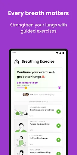 Скриншот 2 — Breathefree: Lung Health App