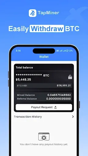 Скриншот 3 — BTC Cloud Mining : TapMiner