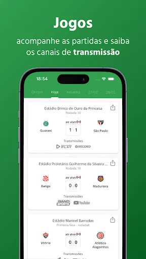 Скриншот 1 — Futebol Hoje: Onde assistir