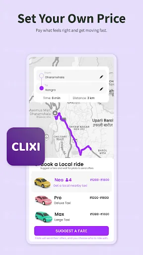 Скриншот 3 — Clixi – Book Rides & Set Fare