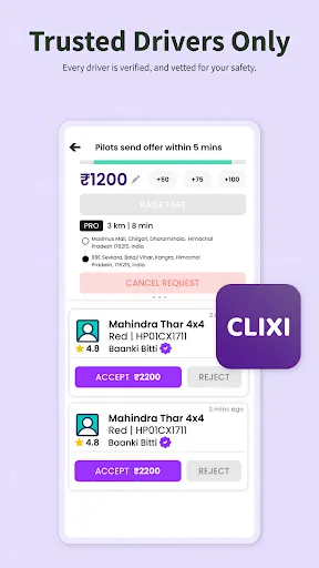 Скриншот 5 — Clixi – Book Rides & Set Fare