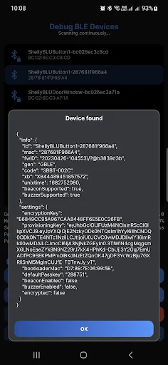 Скриншот 3 — Shelly BLE Debug
