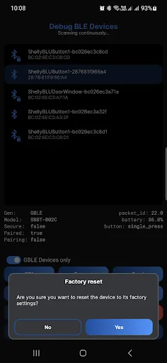 Скриншот 4 — Shelly BLE Debug
