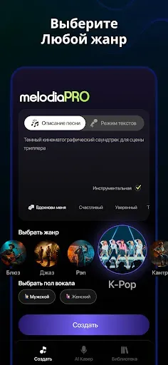Скриншот 3 — Музыка с ИИ – Melodia