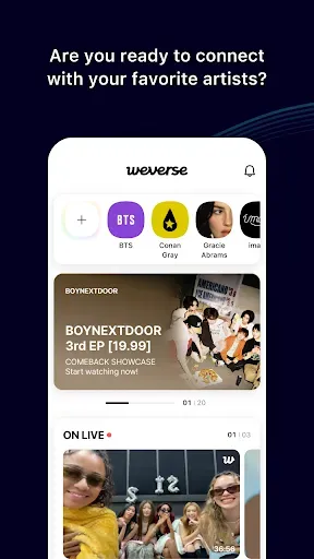 Скриншот 2 — Weverse: Connect with Artists