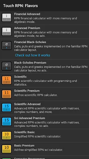 Скриншот 5 — Touch RPN Calculator