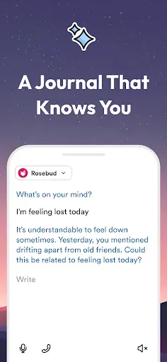 Скриншот 2 — Rosebud: AI Journal & Diary