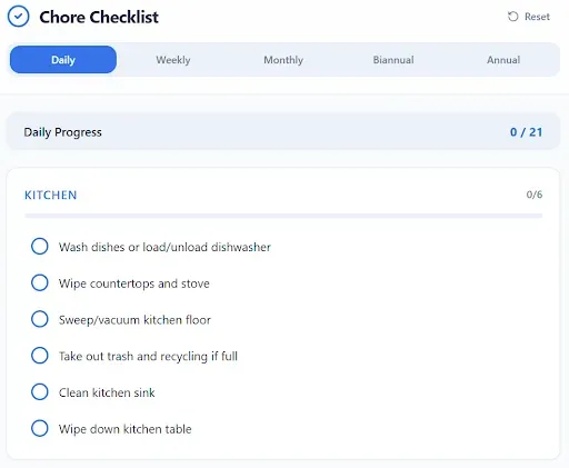 Скриншот 1 — Chores Checklist