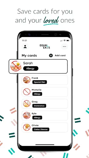 Скриншот 3 — Equal Eats - Allergy Cards