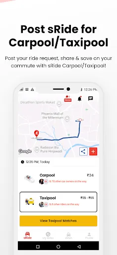 Скриншот 3 — sRide - Carpool & Taxipool