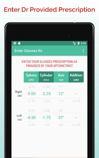 Скриншот 5 — Contact Lens Calculator