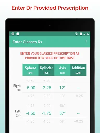 Скриншот 8 — Contact Lens Calculator