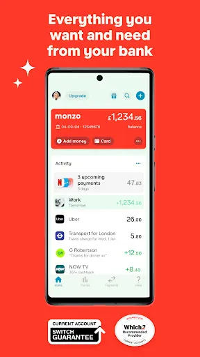 Скриншот 1 — Monzo Bank - Mobile Banking