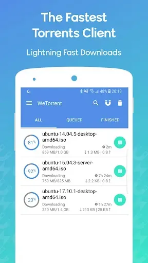 Скриншот 1 — WeTorrent - Torrent Downloader