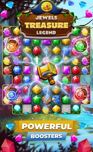 Скриншот 1 — Jewels Treasures Match 3 Pro