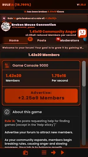 Скриншот 1 — Rule1A Incremental: Idle Forum