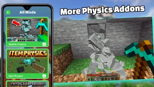 Скриншот 2 — Mod Realistic Physic Minecraft