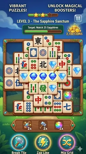 Скриншот 1 — Mahjong Solatire Zen Tile Game