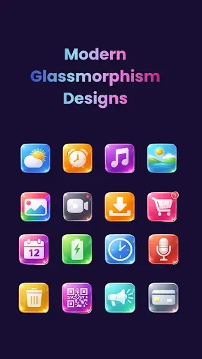 Скриншот 4 — Glass Icon Pack: Glassmorphism