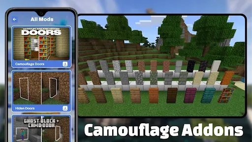 Скриншот 7 — Мод Камуфляжные Двери для MCPE