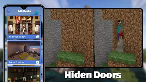 Скриншот 8 — Мод Камуфляжные Двери для MCPE