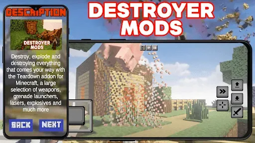Скриншот 2 — Моды Destroy для Minecraft PE