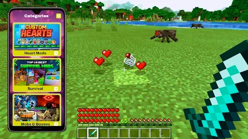 Скриншот 1 — Heart Containers Mod Minecraft