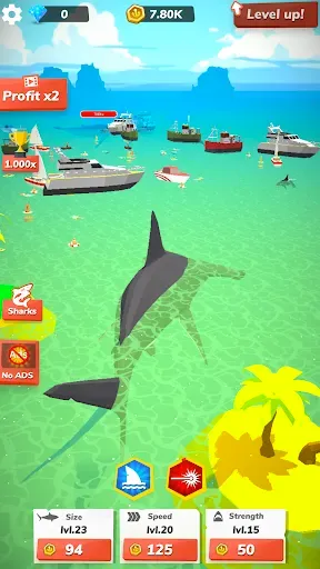 Скриншот 3 — Idle Shark World - Tycoon Game
