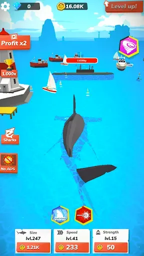 Скриншот 4 — Idle Shark World - Tycoon Game