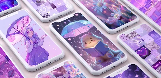 Скриншот 1 — Purple aesthic wallpaper