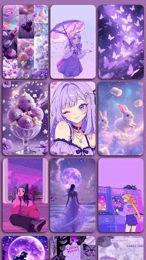 Скриншот 2 — Purple aesthic wallpaper