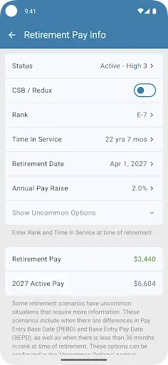 Скриншот 3 — Military Retirement