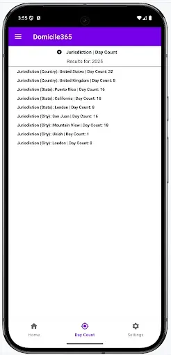 Скриншот 5 — Domicile365 Day Count Tracking