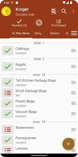 Скриншот 1 — Grocery List App - rShopping