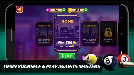 Скриншот 2 — 8 Ball Бильярд Оффлайн Пул