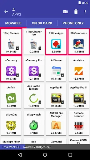 Скриншот 7 — AppMgr Pro III (App 2 SD)