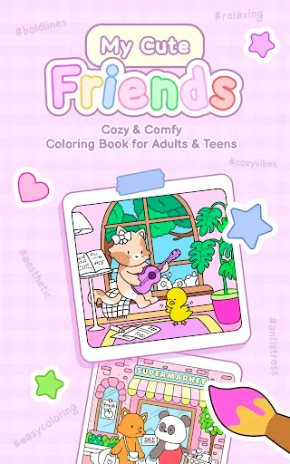 Скриншот 7 — My Cute Friends: Coloring Book