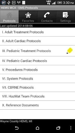 Скриншот 3 — HEMS MCA Wayne Co. Protocols