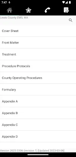 Скриншот 2 — Lewis County, WA EMS Protocols